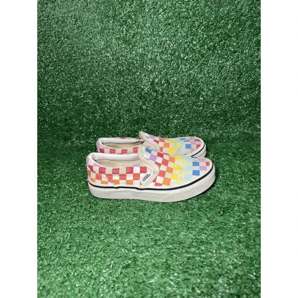 Vans Classic Slip On Checkerboard Multicolor Walking Shoe Toddler Kids‎ Size 12C